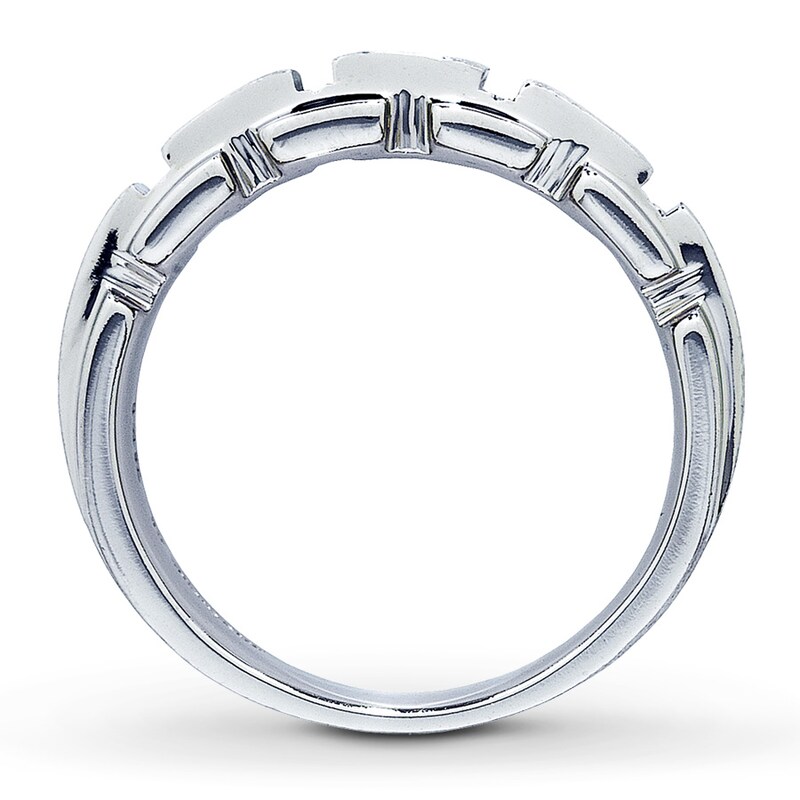 Main Image 2 of Previously Owned Men's Diamond Band 1/4 ct tw Square-cut 14K White Gold
