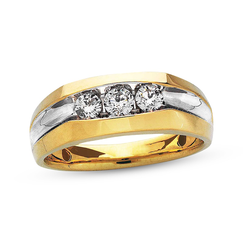Main Image 1 of Previously Owned Men's Diamond Ring 1/2 ct tw Round-cut 14K Yellow Gold