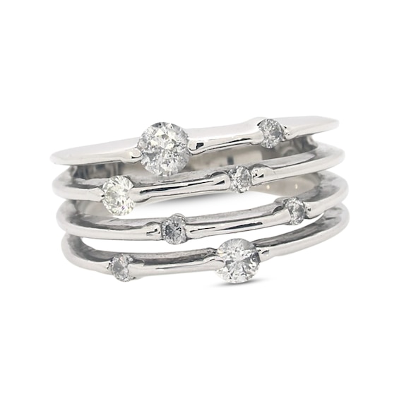 Previously Owned Diamond Station Ring 5/8 ct tw Round-Cut 14K White Gold