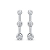 Thumbnail Image 2 of Previously Owned 1/2 ct tw Three-Stone Diamond Earrings Round-Cut 14K White Gold