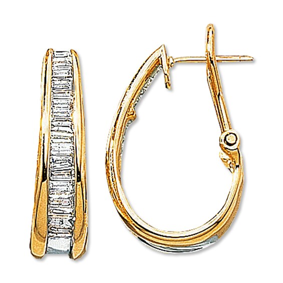 Previously Owned Diamond Hoop Earrings 1 ct tw 14K Yellow Gold