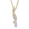 Thumbnail Image 1 of Previously Owned Necklace 1/4 ct tw Diamonds 14K Two-Tone Gold 18"