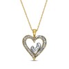 Thumbnail Image 1 of Previously Owned Mom Heart Necklace 1/5 ct tw Diamonds 10K Two-Tone
