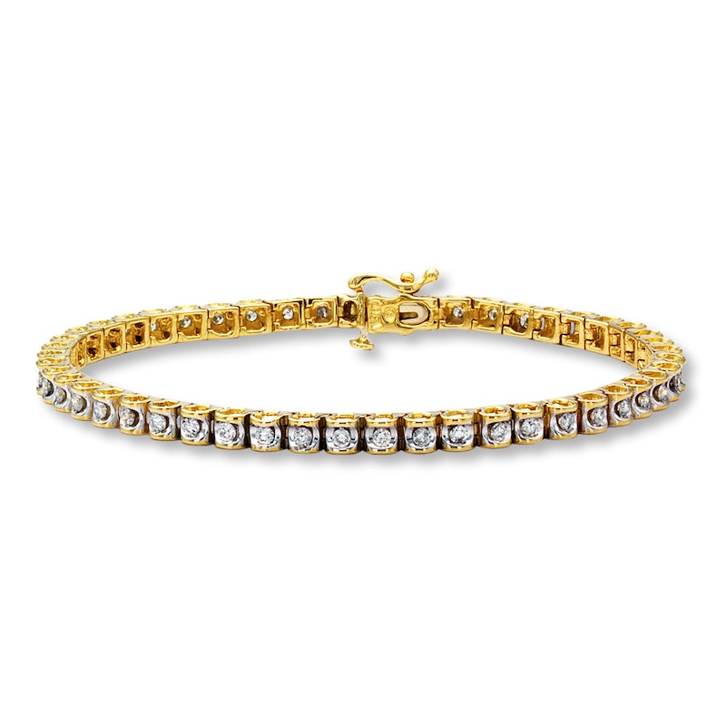 Main Image 1 of Previously Owned Tennis Bracelet 1-1/2 ct tw Diamonds 14K Yellow Gold 7.25"