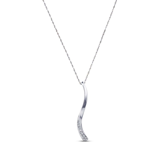 Previously Owned Necklace 1/10 ct tw Diamonds 10K White Gold 18"