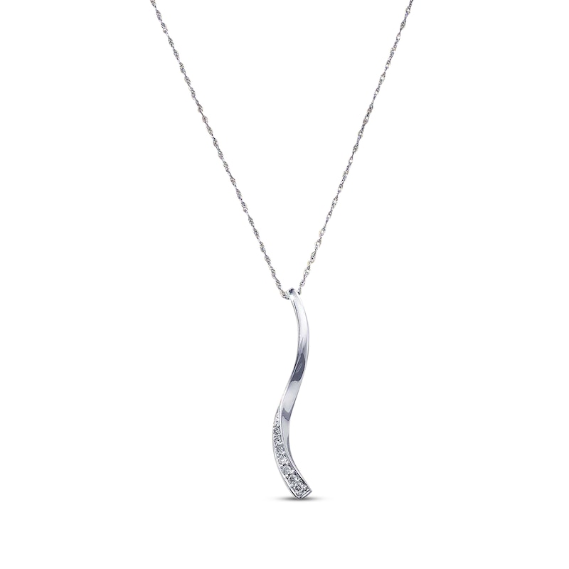 Previously Owned Necklace 1/10 ct tw Diamonds 10K White Gold 18"