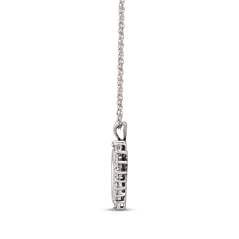 Main Image 2 of Previously Owned Diamond Heart Pendant 1/2 cttw 10K White Gold 18"