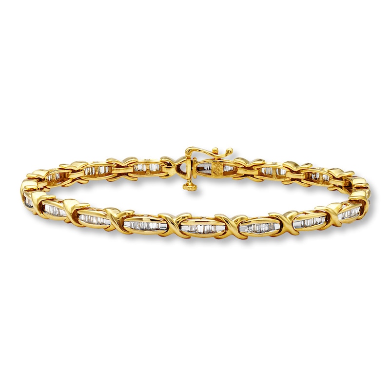 Previously Owned Diamond Bracelet 1 ct tw Baguette-cut 10K Yellow Gold