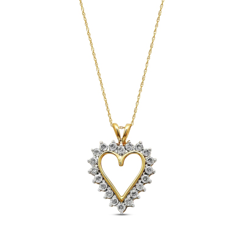 Main Image 1 of Previously Owned Heart Pendant 1 cttw Diamonds 10K Yellow Gold 18"