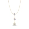Thumbnail Image 1 of Previously Owned Three-Stone Diamond Dangle Necklace 3/4 ct tw Round-cut 14K Yellow Gold 18&quot;
