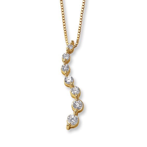 Previously Owned Diamond Journey Pendant 1/4 ct tw 14K Yellow Gold 18"