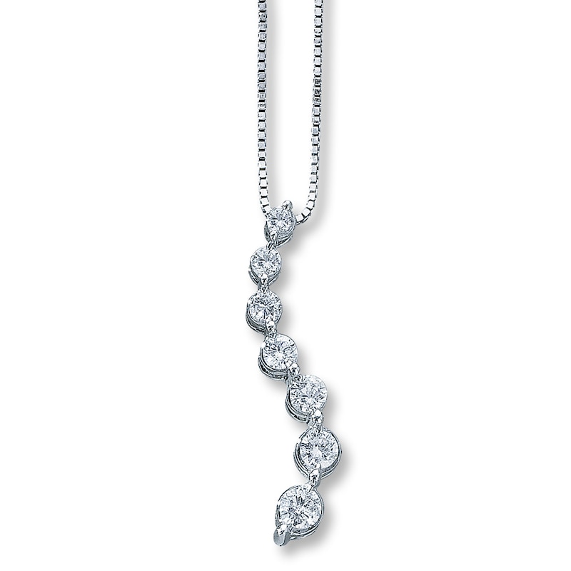 Main Image 1 of Previously Owned Necklace 1/4 ct tw Diamonds 14K White Gold