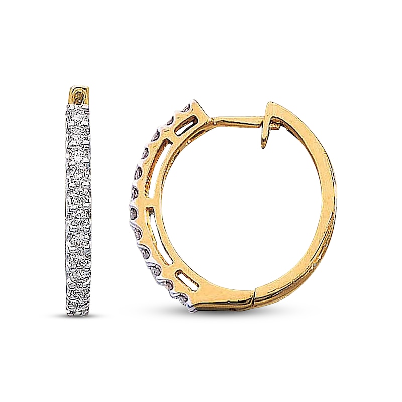 Main Image 1 of Previously Owned Diamond Hoop Earrings 1 cttw 10K Yellow Gold