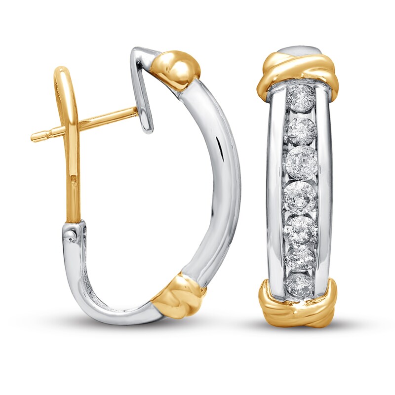 Main Image 1 of Previously Owned Diamond Earrings 1 ct tw 14K Two-Tone Gold