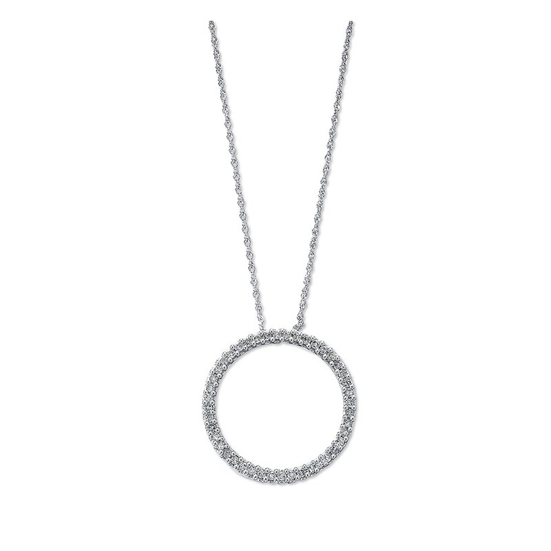 Main Image 1 of Previously Owned Diamond Necklace 1/5 ct tw 10K White Gold 18"