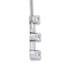 Thumbnail Image 2 of Previously Owned 3-Stone Diamond Necklace 1 ct tw Round-Cut 14K White Gold 17"