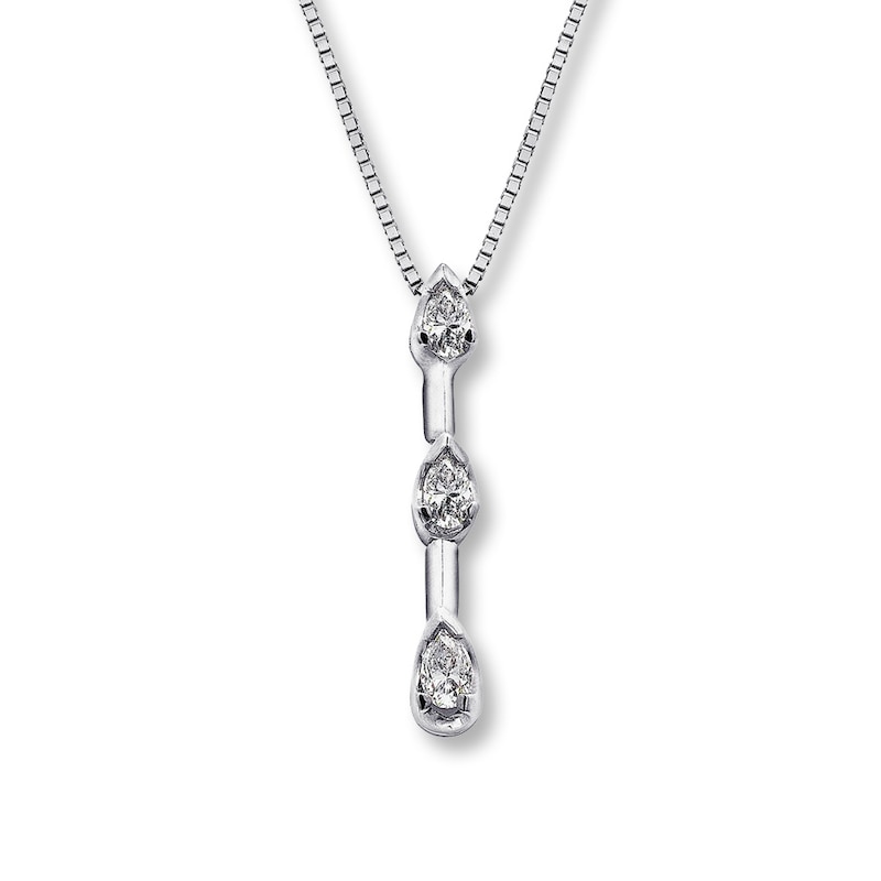 Main Image 1 of Previously Owned Necklace 1/4 ct tw Diamonds 14K White Gold 17"