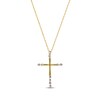 Thumbnail Image 1 of Previously Owned Diamond Cross Necklace 1/8 ct tw Round-Cut 14K Yellow Gold 18&quot;