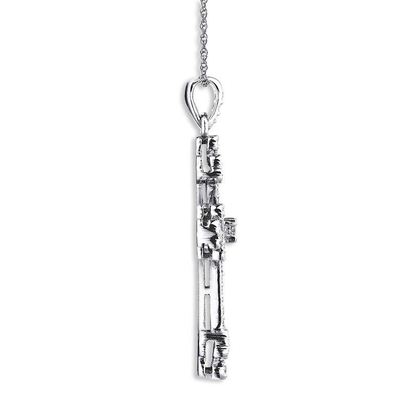 Main Image 2 of Previously Owned Diamond Cross Necklace 1/4 cttw 14K White Gold