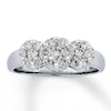 Thumbnail Image 1 of Previously Owned 3-Stone Cluster Diamond Ring 3/4 ct tw Round-cut 14K White Gold