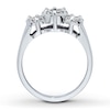 Thumbnail Image 2 of Previously Owned 3-Stone Cluster Diamond Ring 3/4 ct tw Round-cut 14K White Gold