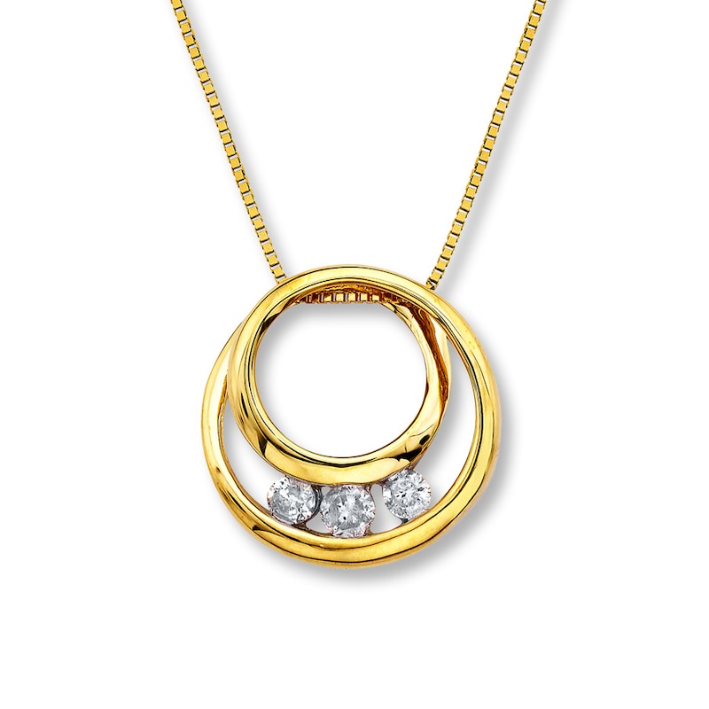 Previously Owned Diamond Circle Necklace 1/5 ct tw 10K Yellow Gold