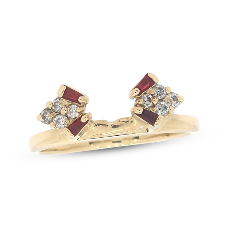 Main Image 1 of Previously Owned Ruby & Diamond Enhancer Ring 1/6 ct tw Round-cut 14K Yellow Gold