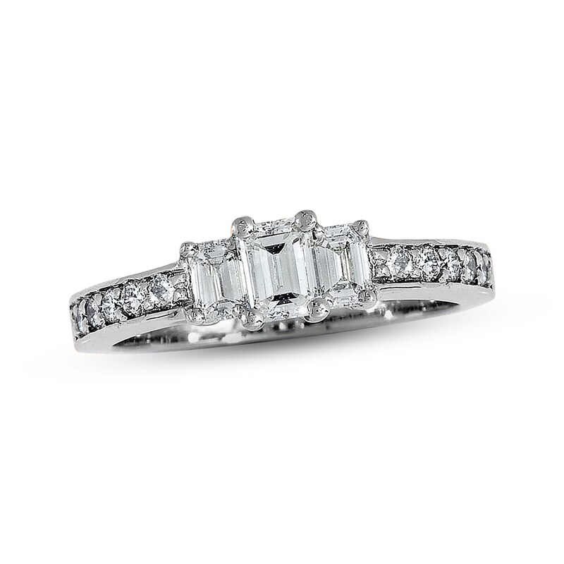 Main Image 1 of Previously Owned 3-Stone Ring 1 ct tw Diamonds 14K White Gold