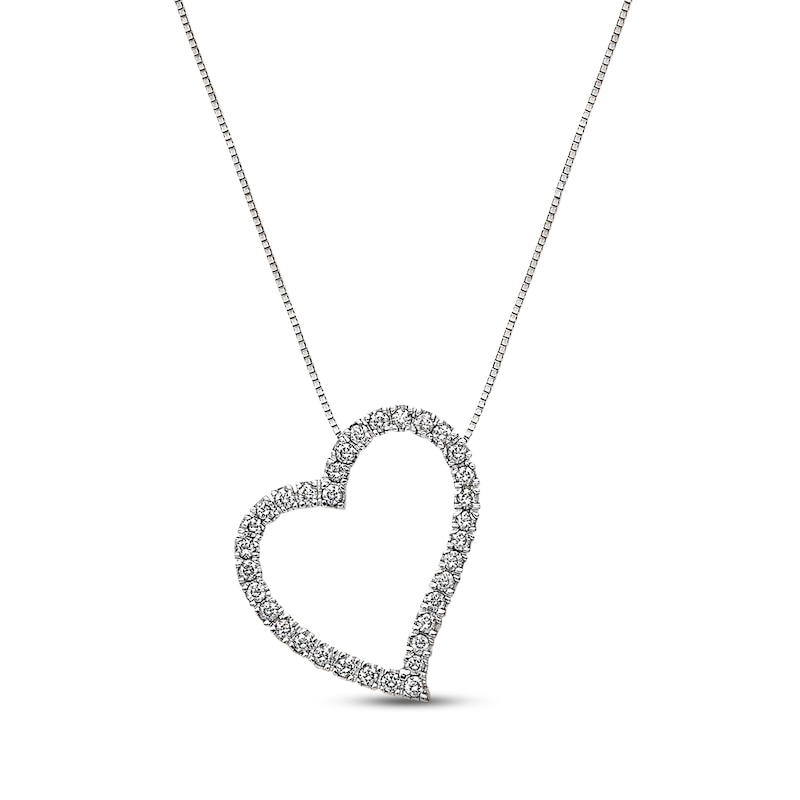 Main Image 1 of Previously Owned Diamond Heart Necklace 1/2 cttw 18K White Gold 18"