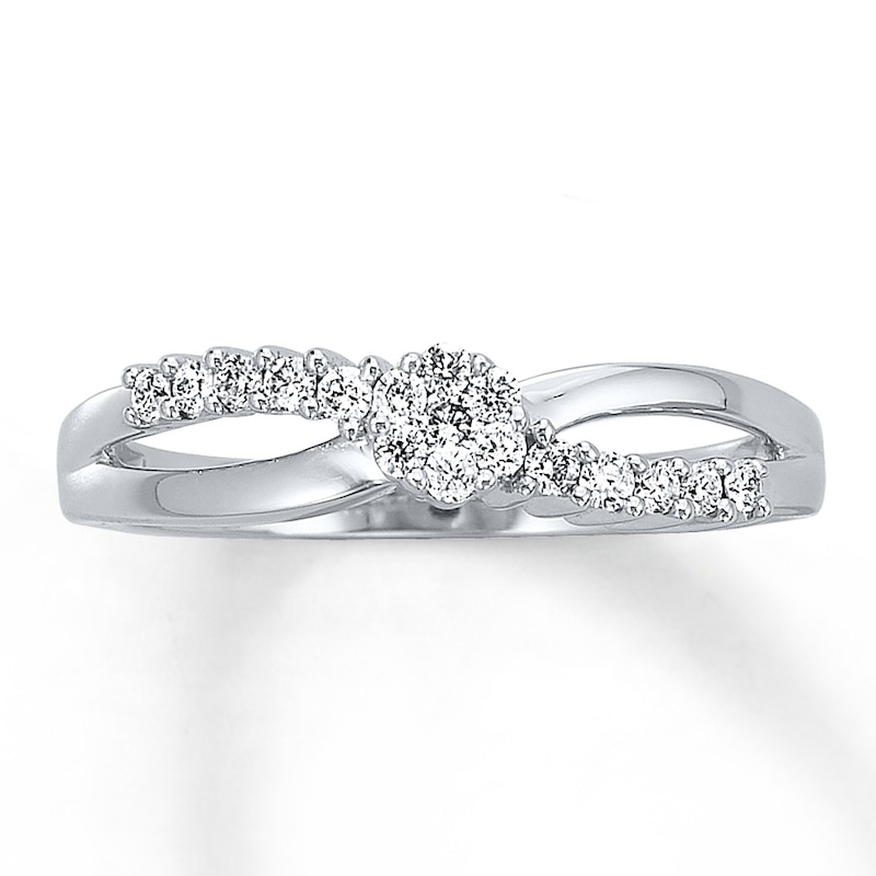 Main Image 1 of Previously Owned Promise Ring 1/4 ct tw Diamonds 10K White Gold