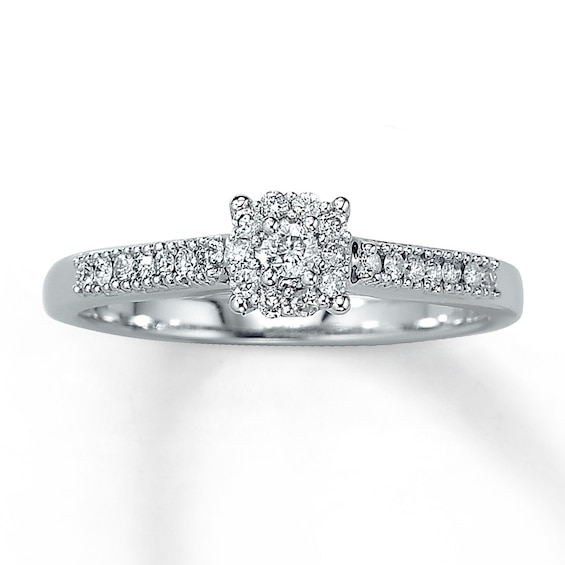 Previously Owned Diamond Ring 1/5 ct tw Round-cut 10K White Gold