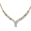 Thumbnail Image 1 of Previously Owned Diamond Necklace 1 ct tw 10K Two-Tone Gold 17"