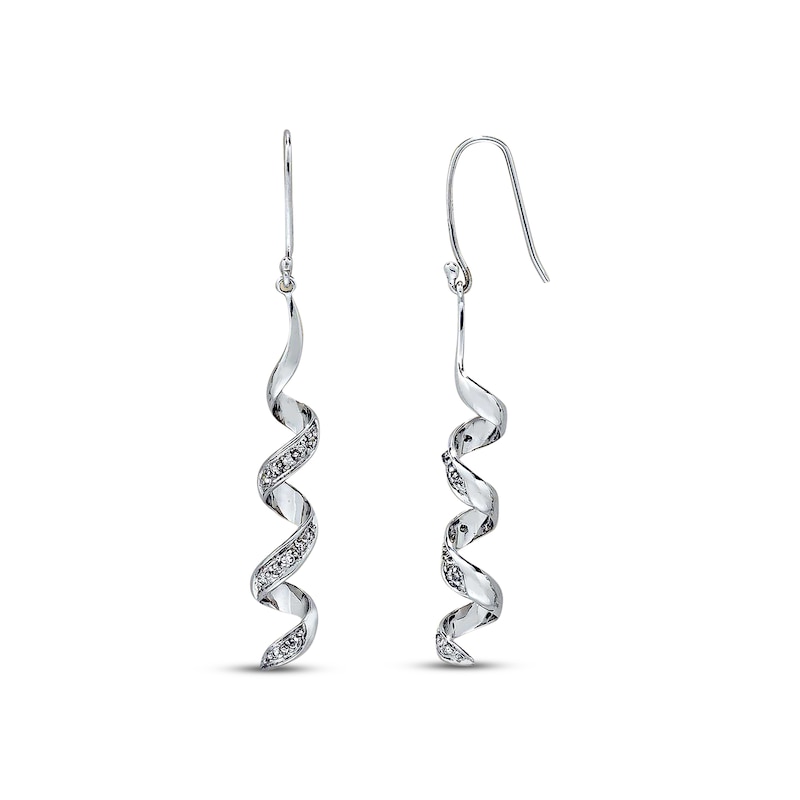 Previously Owned Diamond Dangle Earrings 1/8 cttw 14K White Gold | Kay ...