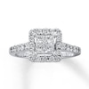 Previously Owned Diamond Engagement Ring 1 ct tw Princess & Round-cut 14K White Gold