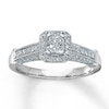 Thumbnail Image 1 of Previously Owned Diamond Engagement Ring 1 ct tw Radiant & Round 14K White Gold
