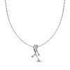 Thumbnail Image 1 of Previously Owned 3-Stone Diamond Necklace 1/15 cttw 10K White Gold 18"