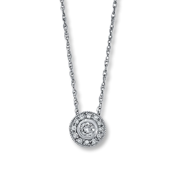 Previously Owned Diamond Necklace 1/4 ct tw 14K White Gold 18"