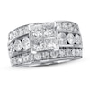 Thumbnail Image 1 of Previously Owned Diamond Engagement Ring 3-1/2 ct tw Princess & Round 14K White Gold