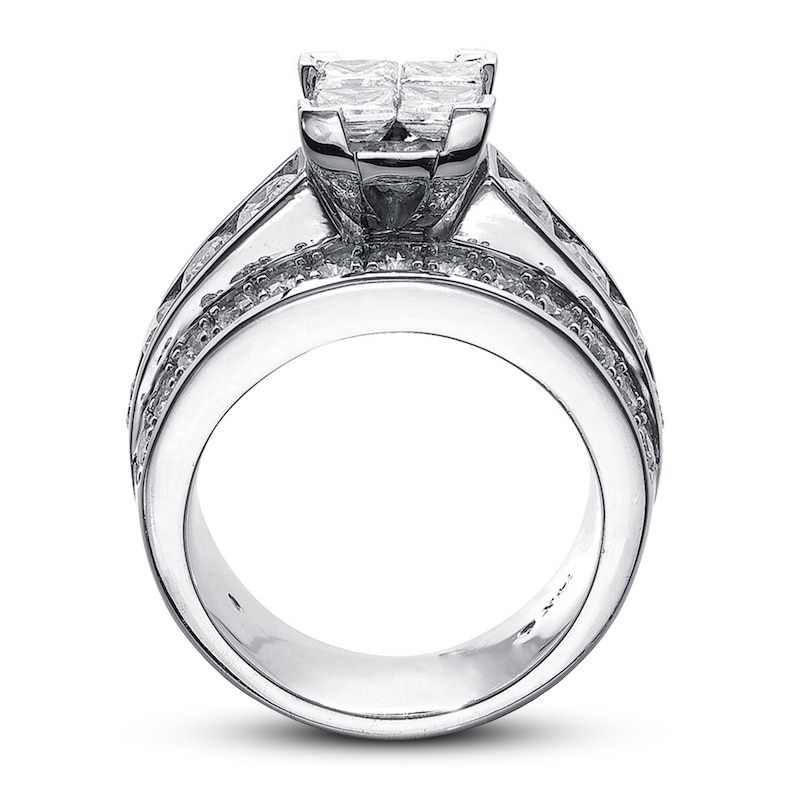 Main Image 2 of Previously Owned Diamond Engagement Ring 3-1/2 ct tw Princess & Round 14K White Gold