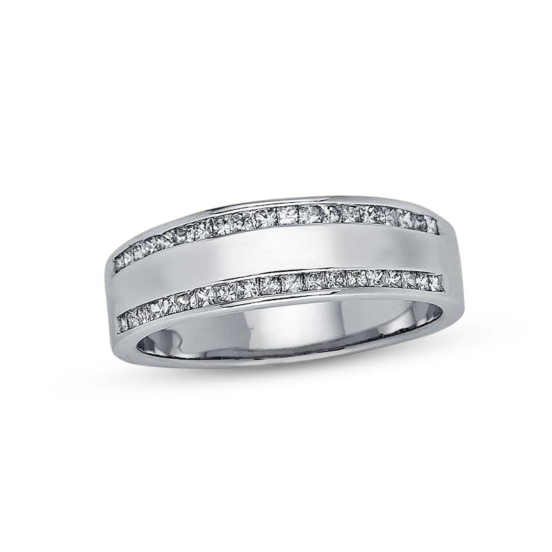 Main Image 1 of Previously Owned Diamond Anniversary Band 1/2 ct tw Princess-Cut 14K White Gold