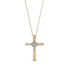 Thumbnail Image 0 of Previously Owned Diamond Cross Necklace 1/4 ct tw Round-Cut 14K Two-Tone Gold 18"