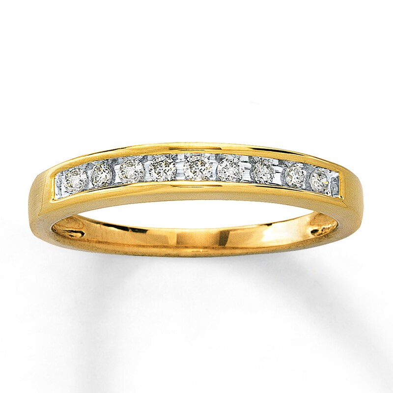 Previously Owned Wedding Band 1/6 ct tw Round-cut Diamonds 14K Yellow Gold