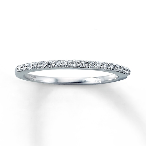 Previously Owned Diamond Wedding Band 1/8 ct tw Round-cut 14K White Gold