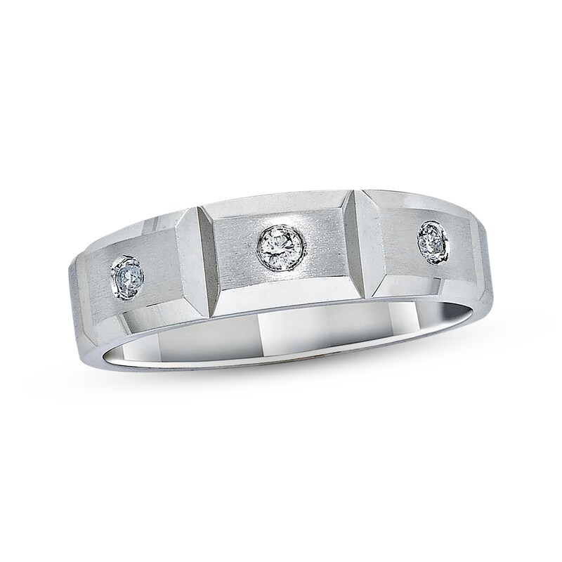 Main Image 1 of Previously Owned Men's Diamond Band 1/8 cttw 14K White Gold Size 10.25