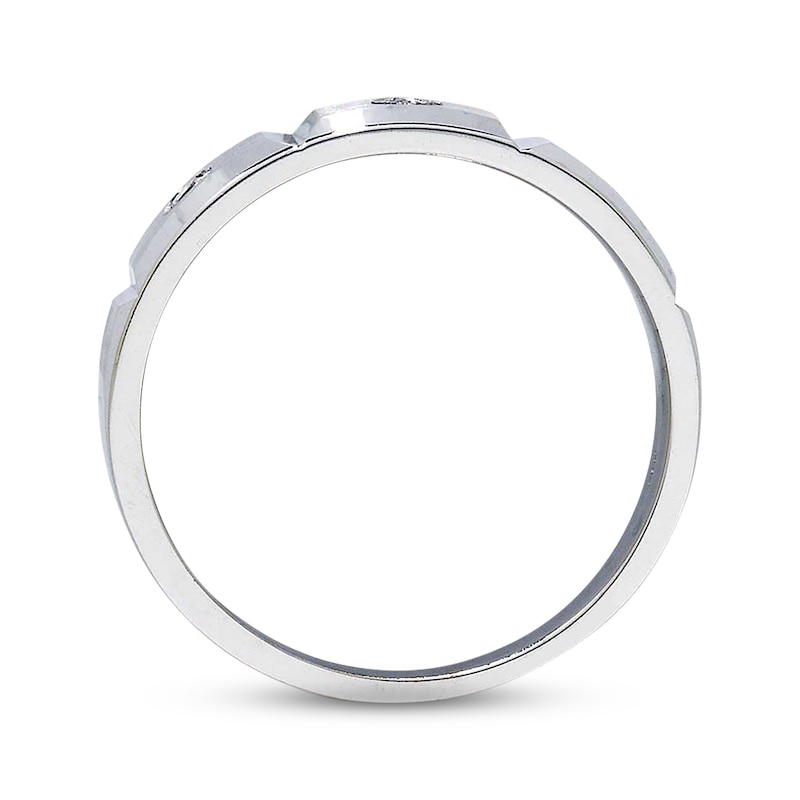 Main Image 2 of Previously Owned Men's Diamond Band 1/8 cttw 14K White Gold Size 10.25