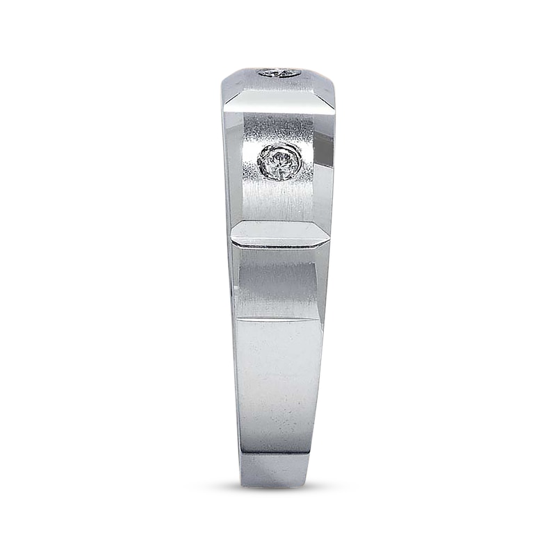 Main Image 3 of Previously Owned Men's Diamond Band 1/8 cttw 14K White Gold Size 10.25