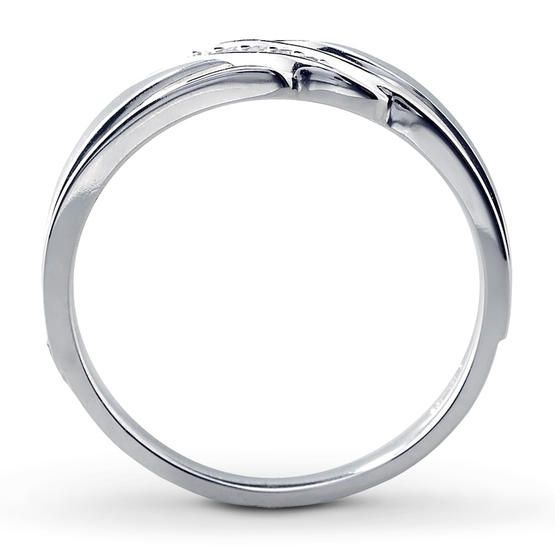 Main Image 2 of Previously Owned Men's Diamond Wedding Band 10K White Gold