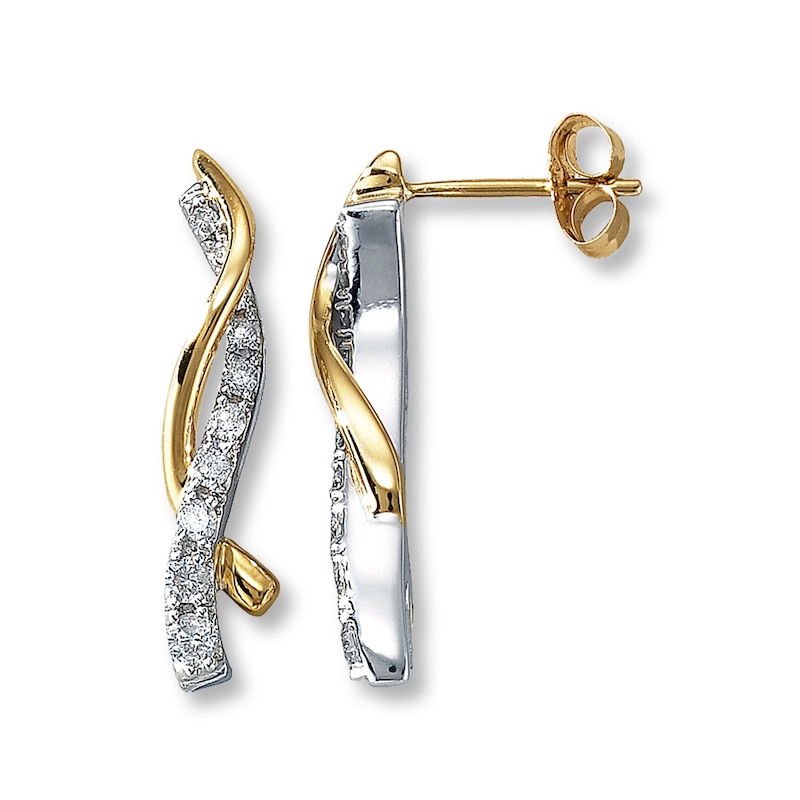 Main Image 1 of Previously Owned Earrings 1/3 ct tw Diamonds 14K Two-Tone Gold