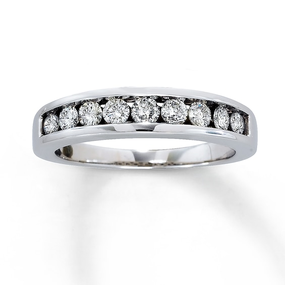 Previously Owned Diamond Wedding Band 1/2 ct tw Round-cut 14K White Gold