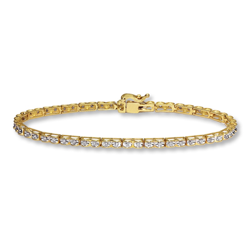Main Image 1 of Previously Owned Diamond Bracelet 1/4 ct tw Round-cut 10K Yellow Gold
